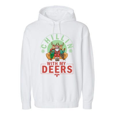 Chilling With My Dears Meaningful Gift Xmas Holidays Christmas Gift Garment-Dyed Fleece Hoodie