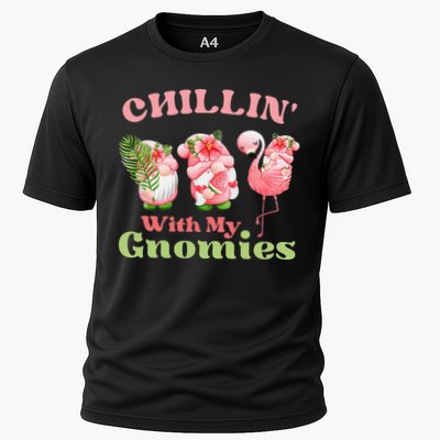 Chillin with my gnomies Tropical gnomes with a flamingo Cooling Performance Crew T-Shirt