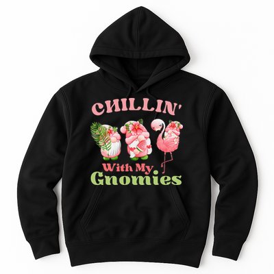 Chillin with my gnomies Tropical gnomes with a flamingo Hoodie