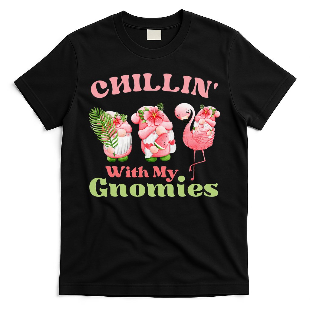 Chillin with my gnomies Tropical gnomes with a flamingo T-Shirt