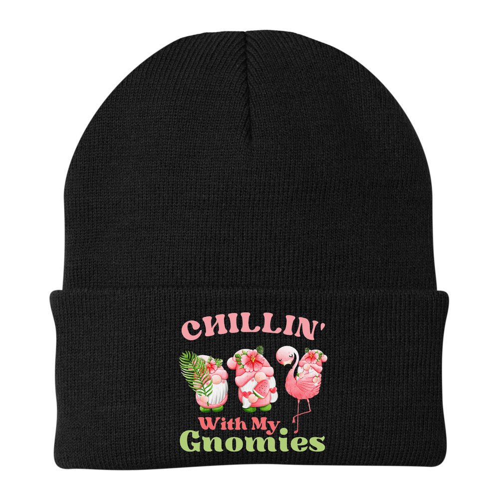 Chillin with my gnomies Tropical gnomes with a flamingo Beanie