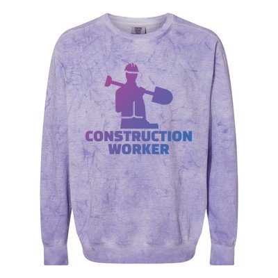 Construction Worker Meaningful Gift Colorblast Crewneck Sweatshirt