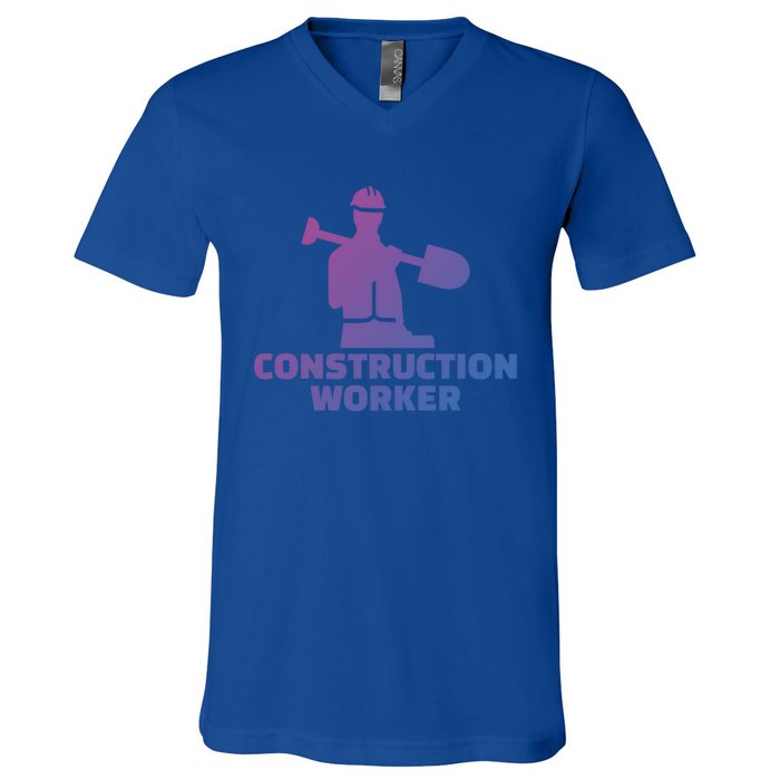 Construction Worker Meaningful Gift V-Neck T-Shirt