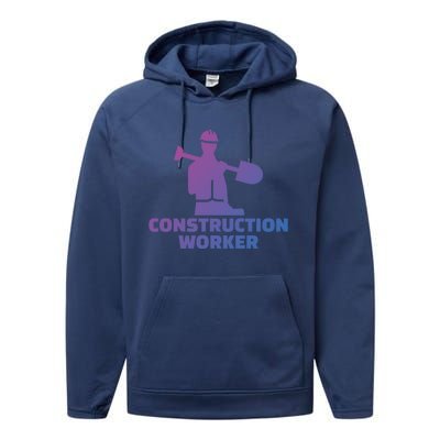 Construction Worker Meaningful Gift Performance Fleece Hoodie