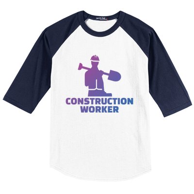 Construction Worker Meaningful Gift Baseball Sleeve Shirt