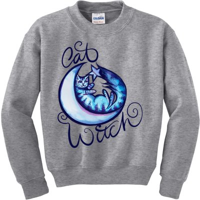 Cat Witch Moon Art Moon Gift Kids Sweatshirt