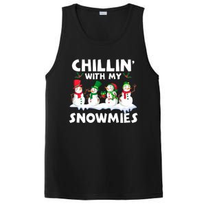 Chillin With My Snowmies Funny Snow Pajamas For Family Cute Gift PosiCharge Competitor Tank