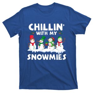 Chillin With My Snowmies Funny Snow Pajamas For Family Cute Gift T-Shirt