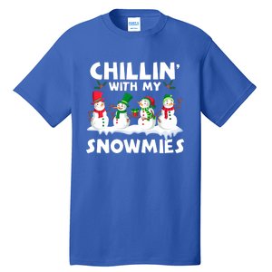 Chillin With My Snowmies Funny Snow Pajamas For Family Cute Gift Tall T-Shirt