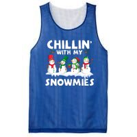 Chillin With My Snowmies Funny Snow Pajamas For Family Cute Gift Mesh Reversible Basketball Jersey Tank