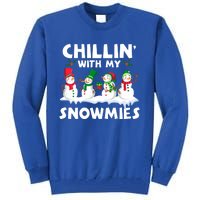 Chillin With My Snowmies Funny Snow Pajamas For Family Cute Gift Tall Sweatshirt