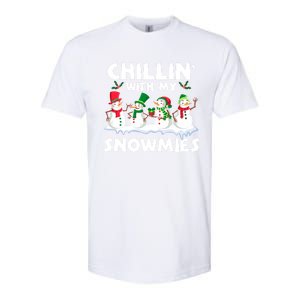 Chillin With My Snowmies Funny Snow Pajamas For Family Cute Gift Softstyle CVC T-Shirt