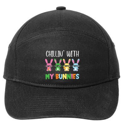 Chillin' With My Bunnies Family Easter Day Gift Peeps 7-Panel Snapback Hat