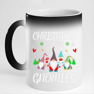 Christmas With My Gnomies Shopping Family Hanging Out 11oz Black Color Changing Mug