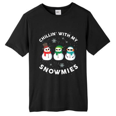 Chillin With My Snowmies Cute Snowman Ugly Christmas Tall Fusion ChromaSoft Performance T-Shirt