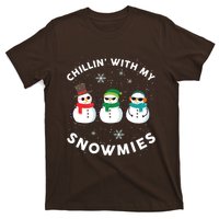 Chillin With My Snowmies Cute Snowman Ugly Christmas T-Shirt