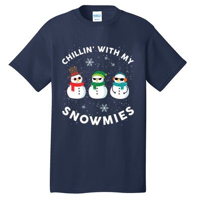 Chillin With My Snowmies Cute Snowman Ugly Christmas Tall T-Shirt