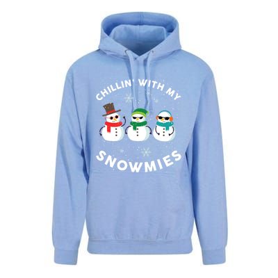 Chillin With My Snowmies Cute Snowman Ugly Christmas Unisex Surf Hoodie