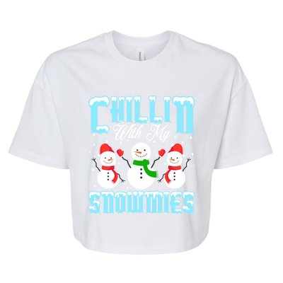 Chillin With My Snowmies Funny Gift Bella+Canvas Jersey Crop Tee