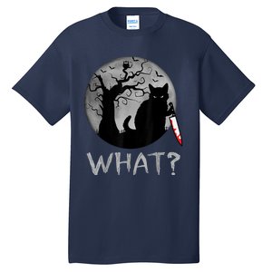 Cat What? Murderous Black Cat With Knife Halloween Costume Tall T-Shirt