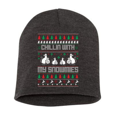 Chillin With My Snowmies Short Acrylic Beanie