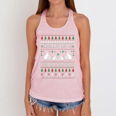 Chillin With My Snowmies Women's Knotted Racerback Tank