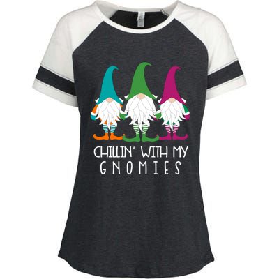 Chillin With My Gnomies Garden Gnome Lawn Care Christmas Gift Enza Ladies Jersey Colorblock Tee