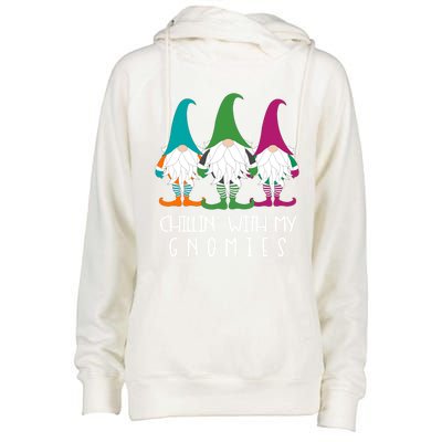 Chillin With My Gnomies Garden Gnome Lawn Care Christmas Gift Womens Funnel Neck Pullover Hood