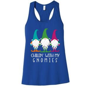 Chillin With My Gnomies Garden Gnome Lawn Care Christmas Gift Women's Racerback Tank