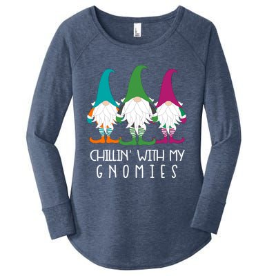 Chillin With My Gnomies Garden Gnome Lawn Care Christmas Gift Women's Perfect Tri Tunic Long Sleeve Shirt