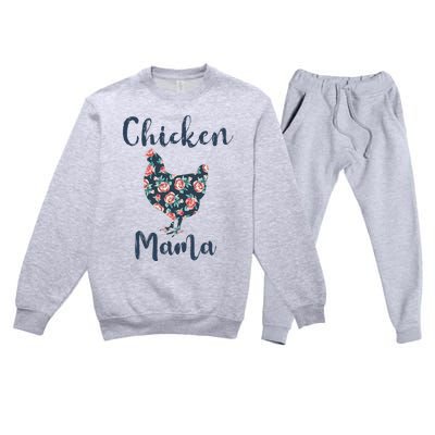 Chickenmom Women Mama Hen Best Mother Day Premium Crewneck Sweatsuit Set