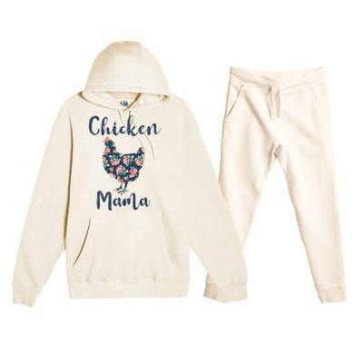 Chickenmom Women Mama Hen Best Mother Day Premium Hooded Sweatsuit Set