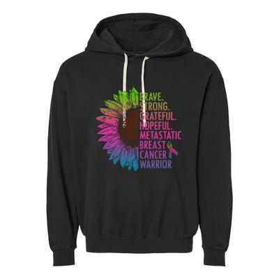 Care Warrior Metastatic Breast Cancer Ribbon Awareness Garment-Dyed Fleece Hoodie