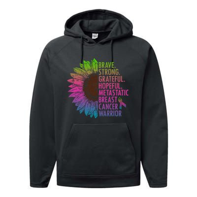 Care Warrior Metastatic Breast Cancer Ribbon Awareness Performance Fleece Hoodie