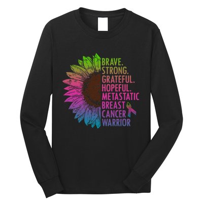 Care Warrior Metastatic Breast Cancer Ribbon Awareness Long Sleeve Shirt