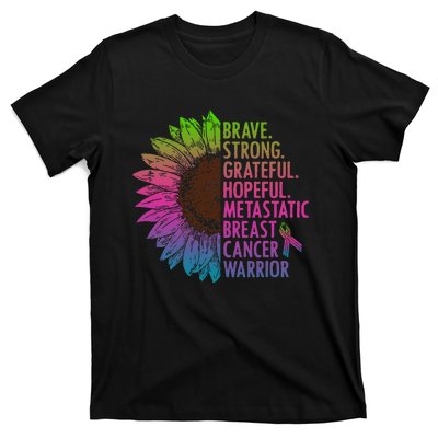 Care Warrior Metastatic Breast Cancer Ribbon Awareness T-Shirt