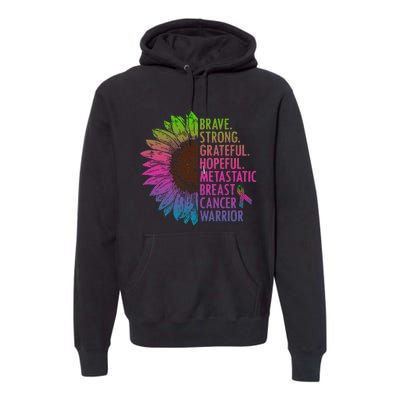 Care Warrior Metastatic Breast Cancer Ribbon Awareness Premium Hoodie