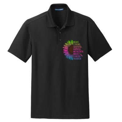 Care Warrior Metastatic Breast Cancer Ribbon Awareness Dry Zone Grid Polo