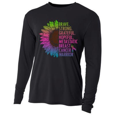 Care Warrior Metastatic Breast Cancer Ribbon Awareness Cooling Performance Long Sleeve Crew