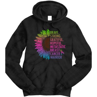 Care Warrior Metastatic Breast Cancer Ribbon Awareness Tie Dye Hoodie