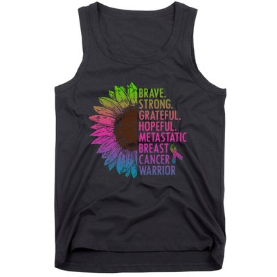 Care Warrior Metastatic Breast Cancer Ribbon Awareness Tank Top