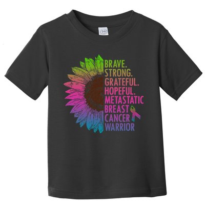 Care Warrior Metastatic Breast Cancer Ribbon Awareness Toddler T-Shirt