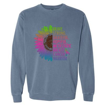 Care Warrior Metastatic Breast Cancer Ribbon Awareness Garment-Dyed Sweatshirt