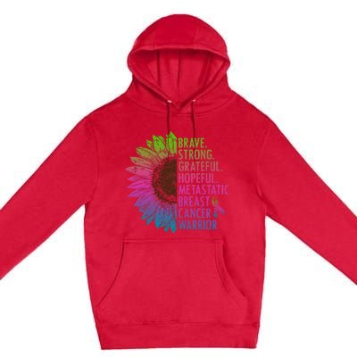 Care Warrior Metastatic Breast Cancer Ribbon Awareness Premium Pullover Hoodie