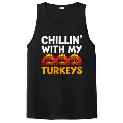 Chilling With My Turkeys Happy Thanksgiving PosiCharge Competitor Tank