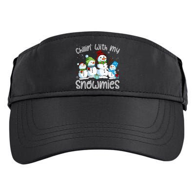 Chillin With My Snowmies Ugly Snowman Xmas Adult Drive Performance Visor