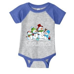 Chillin With My Snowmies Ugly Snowman Xmas Infant Baby Jersey Bodysuit