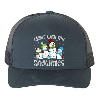 Chillin With My Snowmies Ugly Snowman Xmas Yupoong Adult 5-Panel Trucker Hat