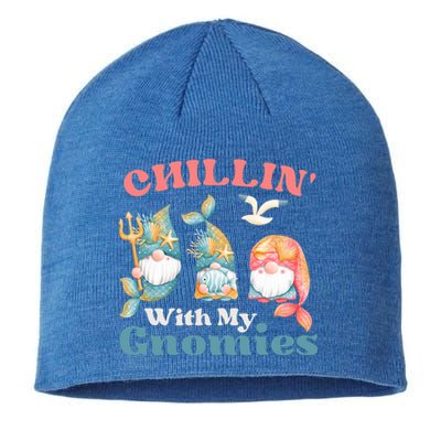 Chillin With My Gnomies Ocean Mermaid Gnomes Funny Gift Sustainable Beanie