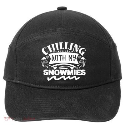 Chilling With My Snowmies Winter 7-Panel Snapback Hat